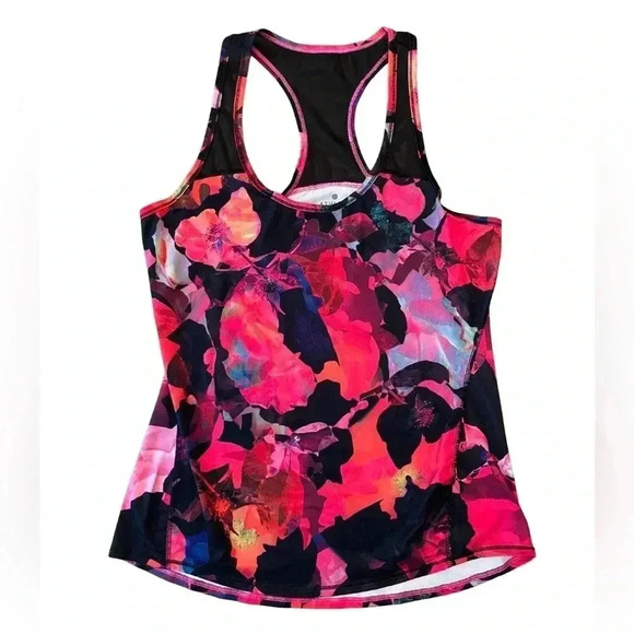 Athleta Multicolor Print Mesh Racerback Tank Size Small - Picture 1 of 7